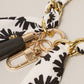 Floral Print Fabric w Chain Bracelet Keychain