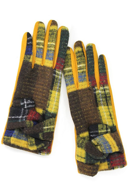 Women's Multi Plaid Pattern Smart Touch Gloves
