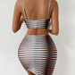 Women's hollow striped camisling hip dress